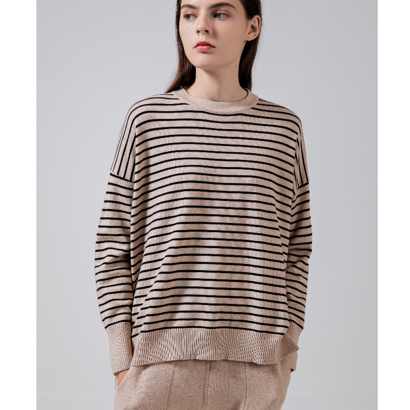 Fashion Trend Enkel Casual Joker Basic Knit Striped Top 68059#